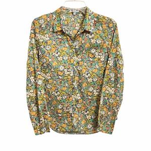 Cacharel Paris Liberty Print Floral Shirt Womens 38 Feminine Classic Parisian